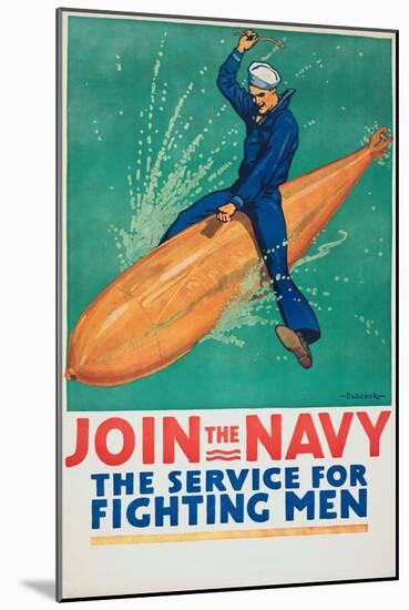 "Join the Navy: the Service For Fighting Men", 1917-Richard Fayerweather Babcock-Mounted Giclee Print