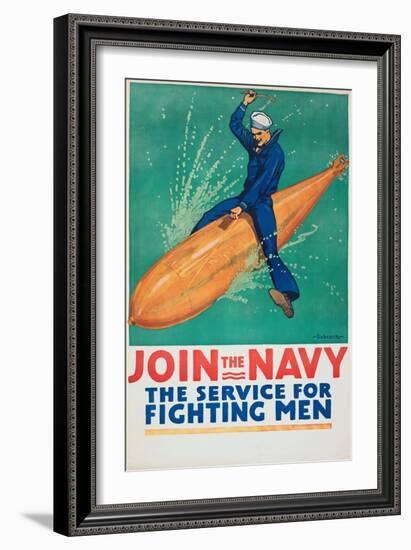 "Join the Navy: the Service For Fighting Men", 1917-Richard Fayerweather Babcock-Framed Giclee Print