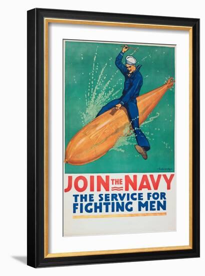 "Join the Navy: the Service For Fighting Men", 1917-Richard Fayerweather Babcock-Framed Giclee Print