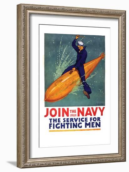 Join the Navy, the Service for Fighting Men, c.1917-Richard Fayerweather Babcock-Framed Art Print