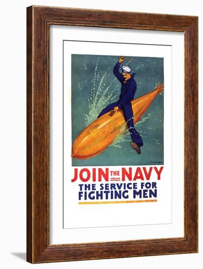 Join the Navy, the Service for Fighting Men, c.1917-Richard Fayerweather Babcock-Framed Art Print