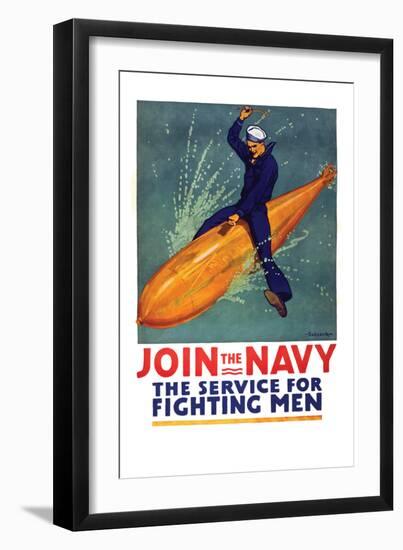 Join the Navy, the Service for Fighting Men, c.1917-Richard Fayerweather Babcock-Framed Art Print