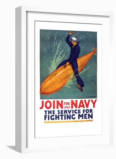 Join the Navy, the Service for Fighting Men, c.1917-Richard Fayerweather Babcock-Framed Art Print