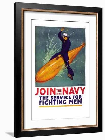 Join the Navy, the Service for Fighting Men, c.1917-Richard Fayerweather Babcock-Framed Art Print