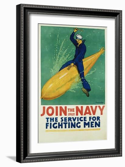Join the Navy - the Service for Fighting Men Poster-R.F. Babcock-Framed Giclee Print