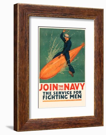 Join the Navy, the Service for Fighting Men-Vintage Reproduction-Framed Giclee Print