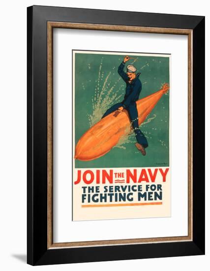 Join the Navy, the Service for Fighting Men-Vintage Reproduction-Framed Giclee Print