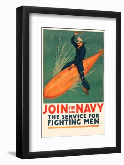 Join the Navy, the Service for Fighting Men-Vintage Reproduction-Framed Giclee Print