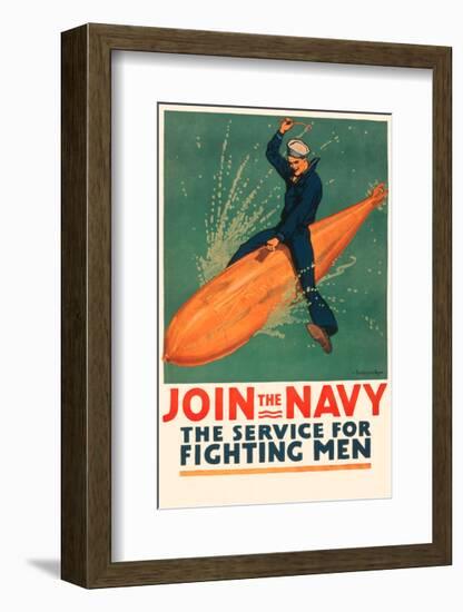 Join the Navy, the Service for Fighting Men-Vintage Reproduction-Framed Giclee Print