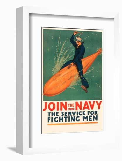 Join the Navy, the Service for Fighting Men-Vintage Reproduction-Framed Giclee Print