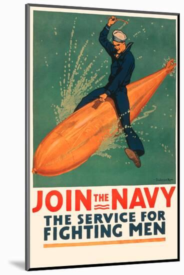 Join the Navy, the Service for Fighting Men-Vintage Reproduction-Mounted Giclee Print