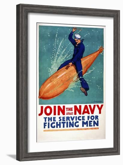 Join the Navy, the Service for Fighting Men-null-Framed Giclee Print