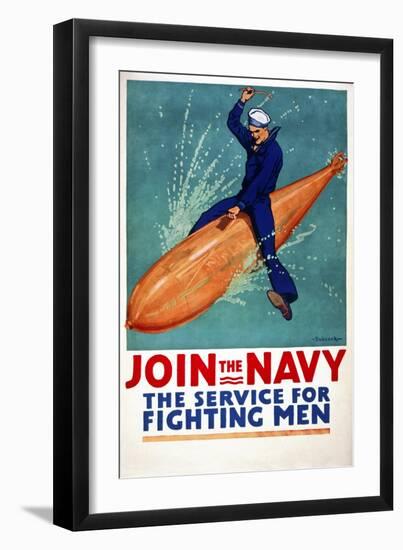 Join the Navy, the Service for Fighting Men-null-Framed Giclee Print