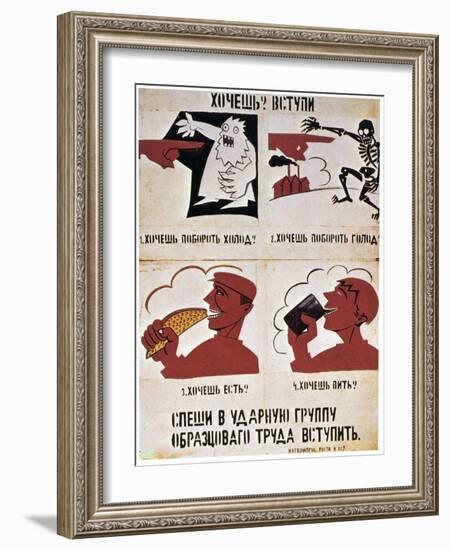 Join the Red Forces to Get a Better Life, 1921-Vladimir Mayakovsky-Framed Giclee Print