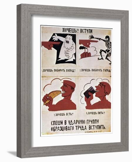 Join the Red Forces to Get a Better Life, 1921-Vladimir Mayakovsky-Framed Giclee Print