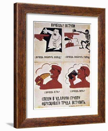 Join the Red Forces to Get a Better Life, 1921-Vladimir Mayakovsky-Framed Giclee Print
