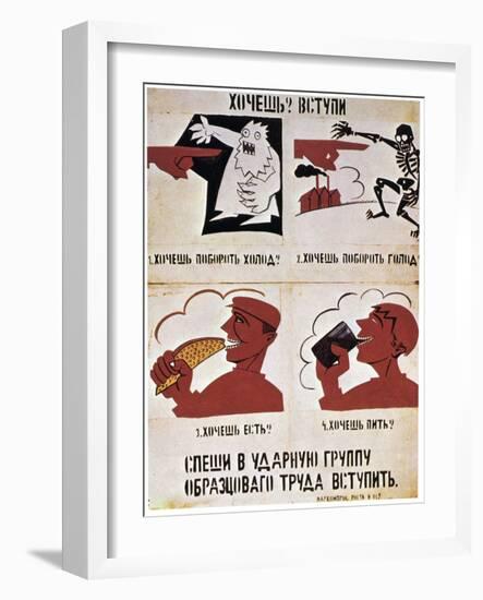 Join the Red Forces to Get a Better Life, 1921-Vladimir Mayakovsky-Framed Giclee Print