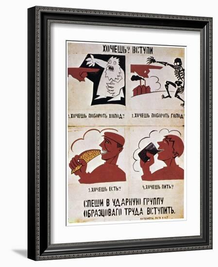 Join the Red Forces to Get a Better Life, 1921-Vladimir Mayakovsky-Framed Giclee Print