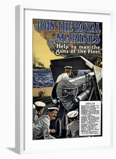 "Join the Royal Marines", 1915-null-Framed Giclee Print