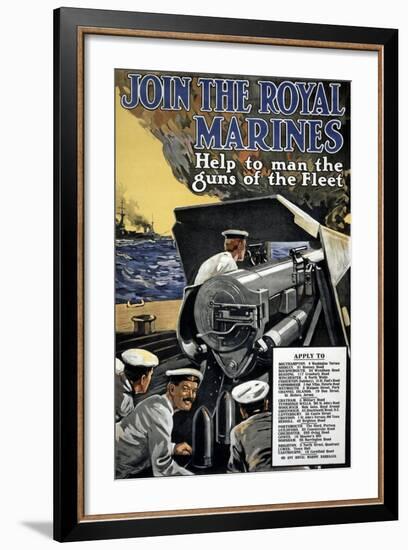 "Join the Royal Marines", 1915-null-Framed Giclee Print