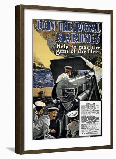 "Join the Royal Marines", 1915-null-Framed Giclee Print