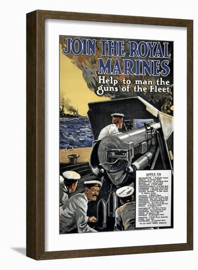 "Join the Royal Marines", 1915-null-Framed Giclee Print