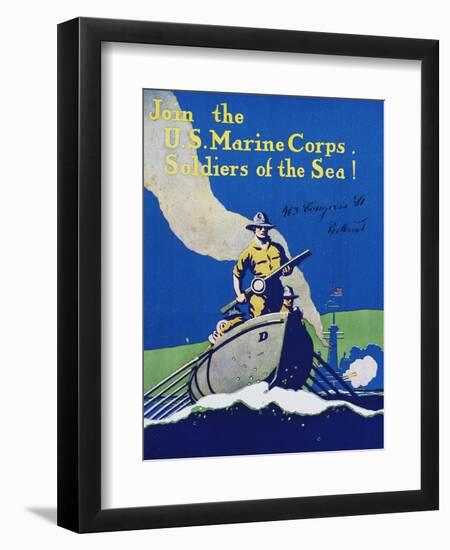 Join the U.S. Marine Corps. Recruiting Poster-null-Framed Giclee Print