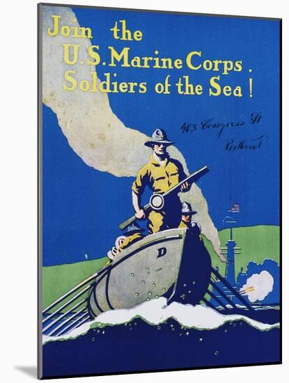 Join the U.S. Marine Corps. Recruiting Poster-null-Mounted Giclee Print