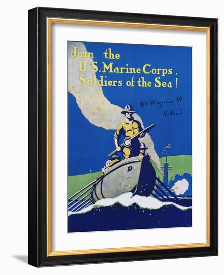 Join the U.S. Marine Corps. Recruiting Poster-null-Framed Giclee Print
