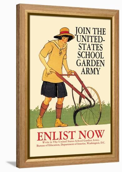 Join the United States School Garden Army-Edward Penfield-Framed Stretched Canvas