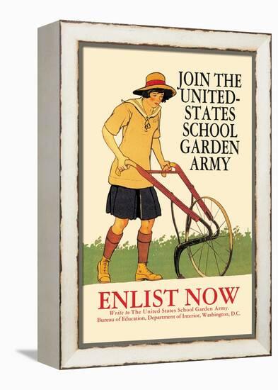 Join the United States School Garden Army-Edward Penfield-Framed Stretched Canvas