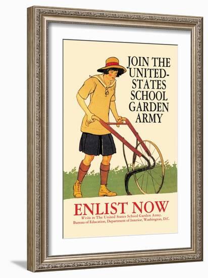 Join the United States School Garden Army-Edward Penfield-Framed Art Print