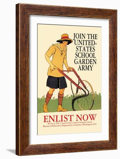 Join the United States School Garden Army-Edward Penfield-Framed Art Print