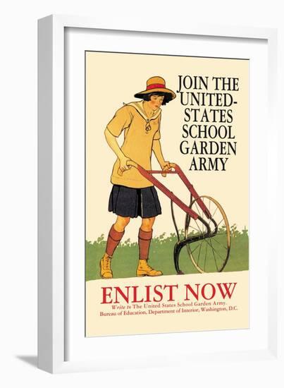 Join the United States School Garden Army-Edward Penfield-Framed Premium Giclee Print