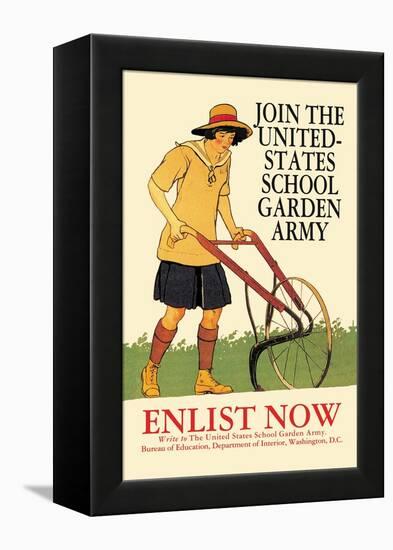 Join the United States School Garden Army-Edward Penfield-Framed Stretched Canvas