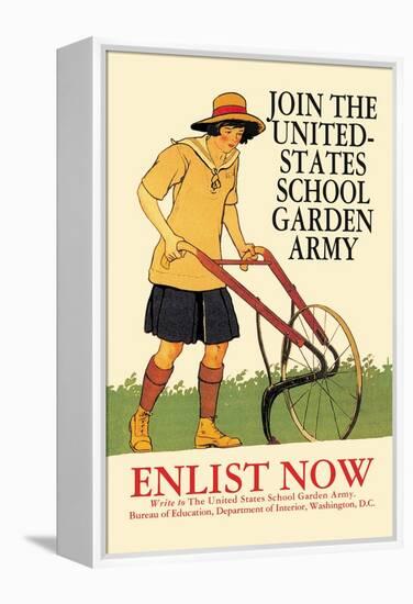 Join the United States School Garden Army-Edward Penfield-Framed Stretched Canvas