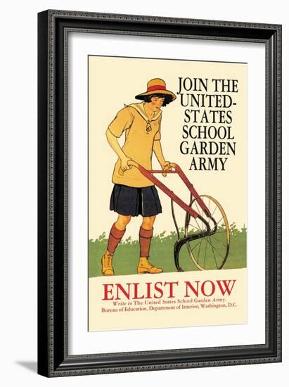 Join the United States School Garden Army-Edward Penfield-Framed Art Print