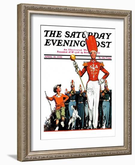 "Joining the Parade," Saturday Evening Post Cover, April 18, 1936-James C. McKell-Framed Giclee Print