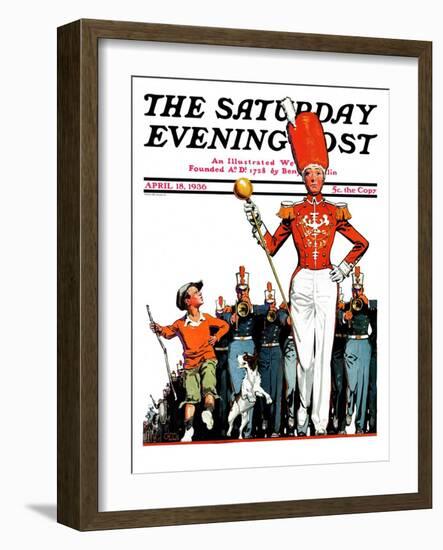 "Joining the Parade," Saturday Evening Post Cover, April 18, 1936-James C. McKell-Framed Giclee Print
