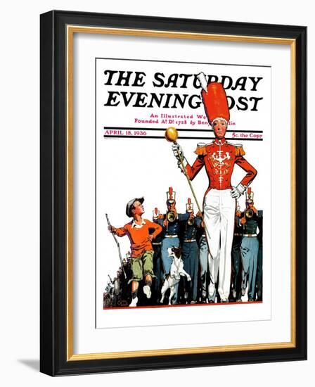 "Joining the Parade," Saturday Evening Post Cover, April 18, 1936-James C. McKell-Framed Giclee Print