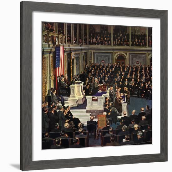 "Joint Session of Congress", January 7, 1950-John Falter-Framed Giclee Print