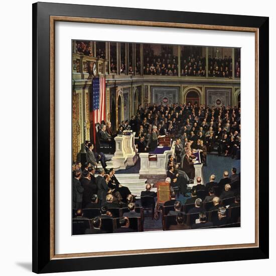 "Joint Session of Congress", January 7, 1950-John Falter-Framed Giclee Print