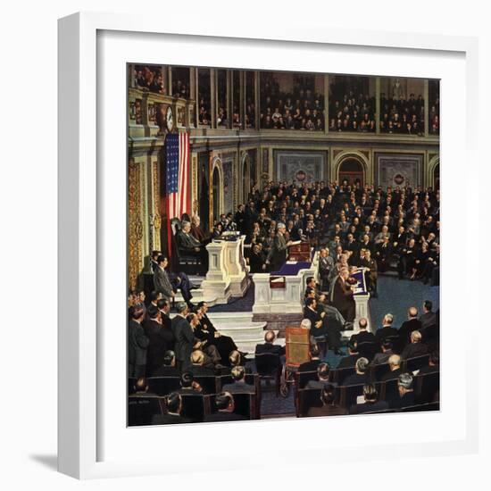 "Joint Session of Congress", January 7, 1950-John Falter-Framed Giclee Print