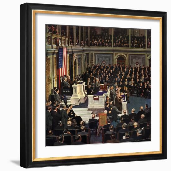 "Joint Session of Congress", January 7, 1950-John Falter-Framed Giclee Print