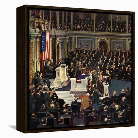 "Joint Session of Congress", January 7, 1950-John Falter-Framed Premier Image Canvas