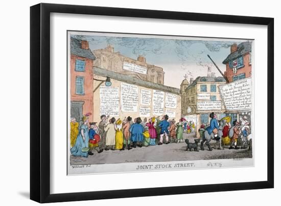 Joint Stock Street, 1809-George Moutard Woodward-Framed Giclee Print