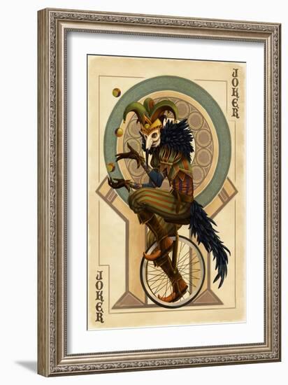 Joker - Playing Card-Lantern Press-Framed Art Print