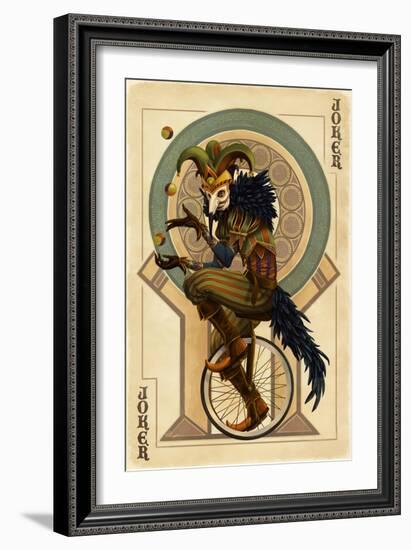 Joker - Playing Card-Lantern Press-Framed Art Print