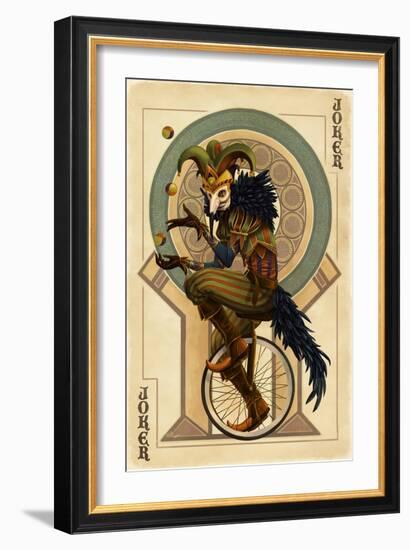 Joker - Playing Card-Lantern Press-Framed Art Print