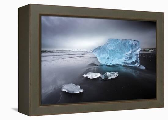 Jokulsa Beach on a Stormy Day-Lee Frost-Framed Premier Image Canvas